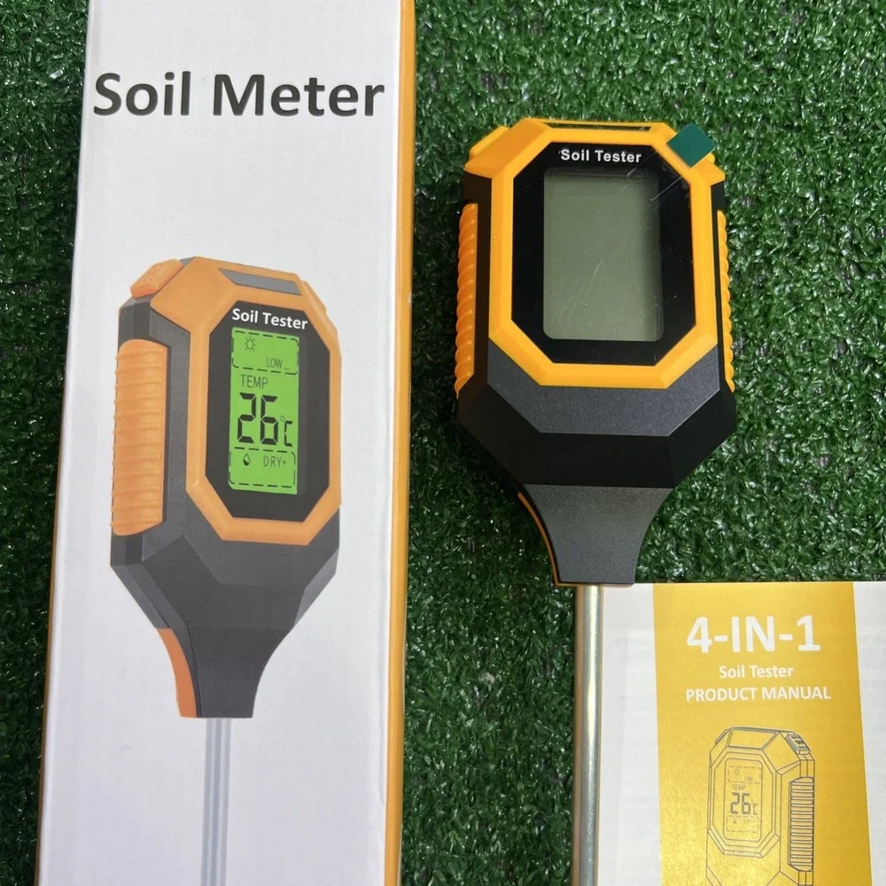 4 in 1 LCD Digital PH Soil Tester Water Moisture Temperature Sunlight Test Meter